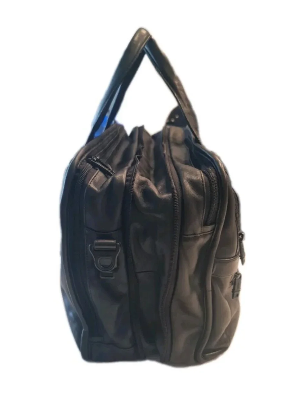 Tumi Expandable Weekender / Go Bag / Black Leather Briefcase 96141D4 Read Desc*